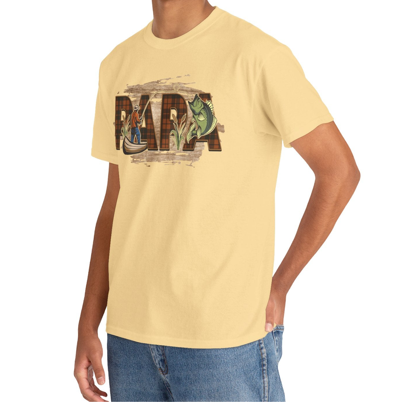 Papa Fishing Cotton Tee - Kim’s Signature Beauty & Accessories    