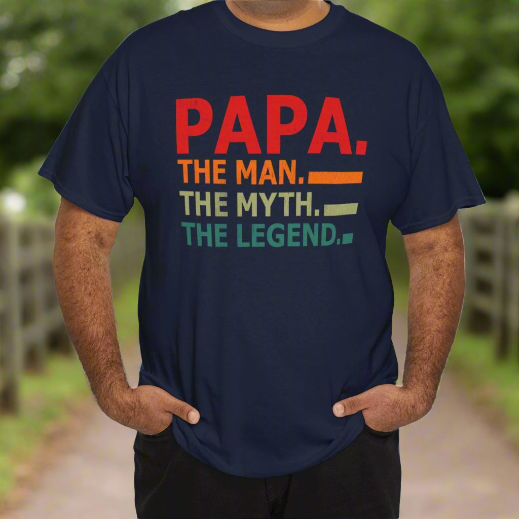 Papa, The Man, The Myth, The Legend Cotton Tee - Kim’s Signature Beauty & Accessories    
