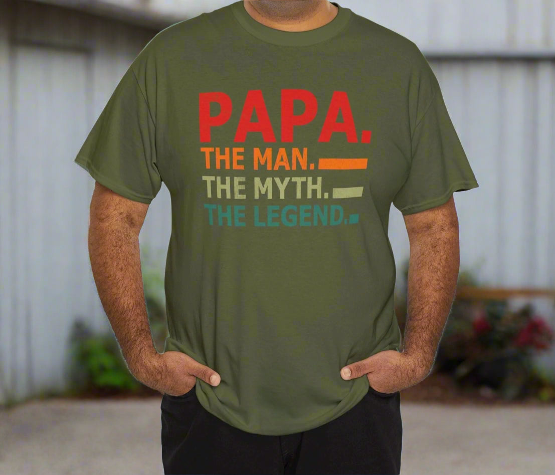 Papa, The Man, The Myth, The Legend Cotton Tee - Kim’s Signature Beauty & Accessories    