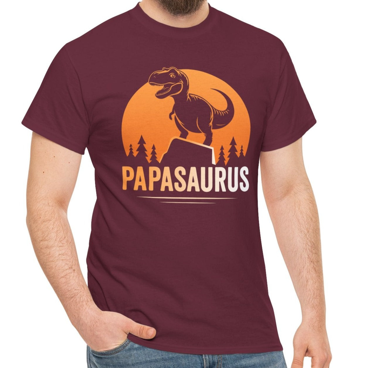 Papasaurus Dinosaur Dad Tee - Kim’s Signature Beauty & Accessories    