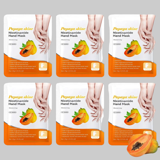Papaya Shine Nicotinamide Hand Mask – 6-Pack Deep Moisturizing Gloves - Kim’s Signature Beauty & Accessories    