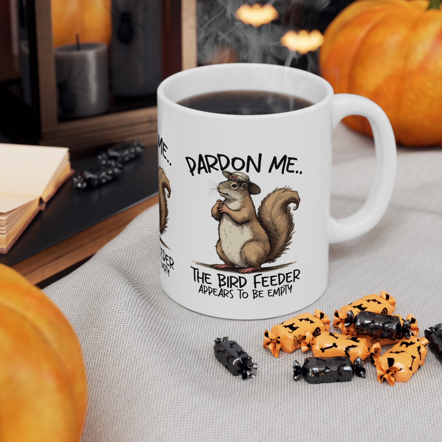 Pardon Me Squirrel 3 sided print Mug, - Kim’s Signature Beauty & Accessories    