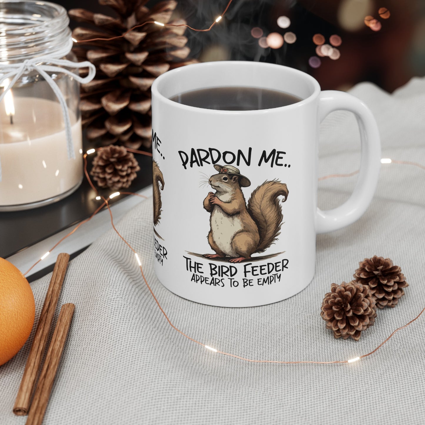 Pardon Me Squirrel 3 sided print Mug, - Kim’s Signature Beauty & Accessories    