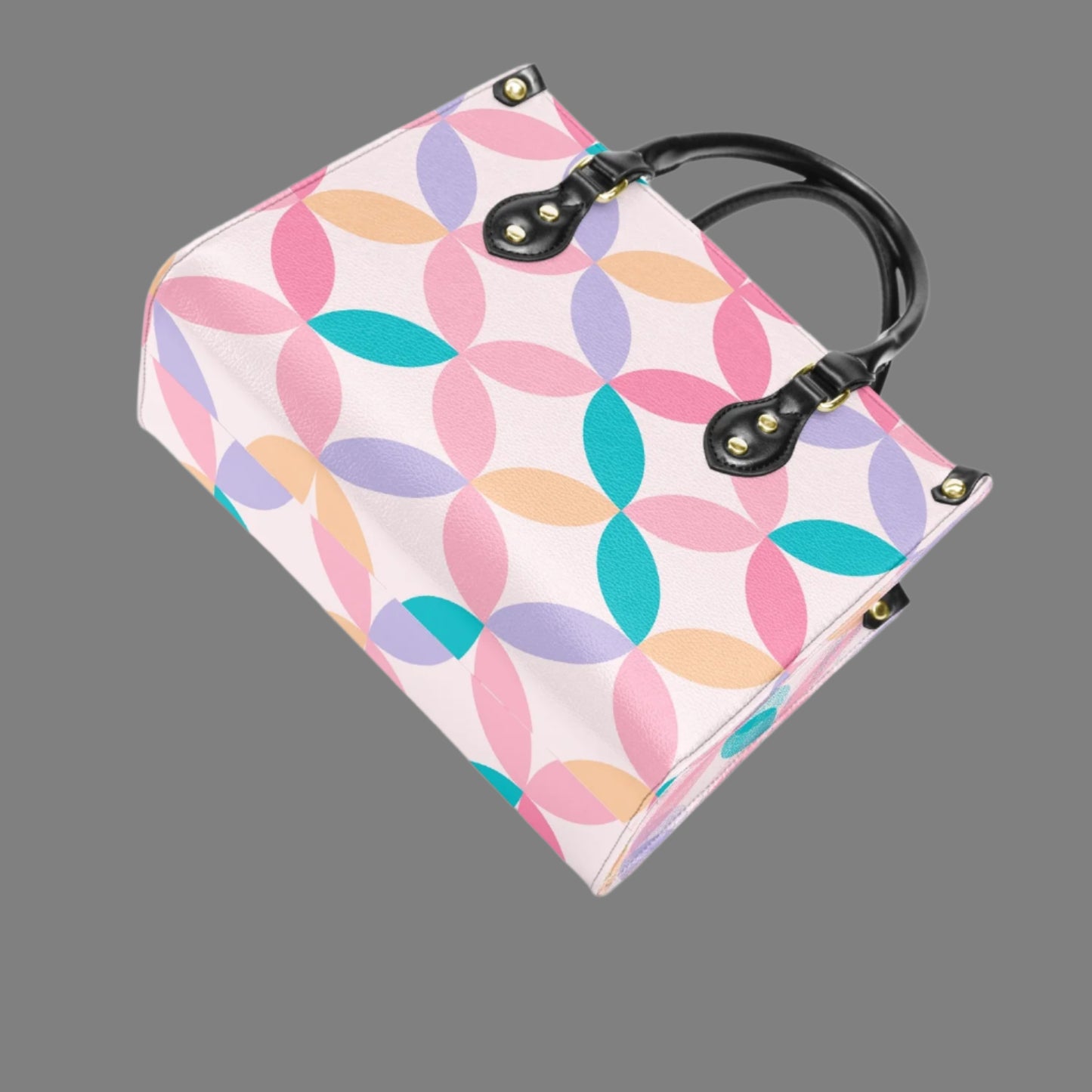 Pastel Geo PU Leather Handbag - Kim’s Signature Beauty & Accessories    