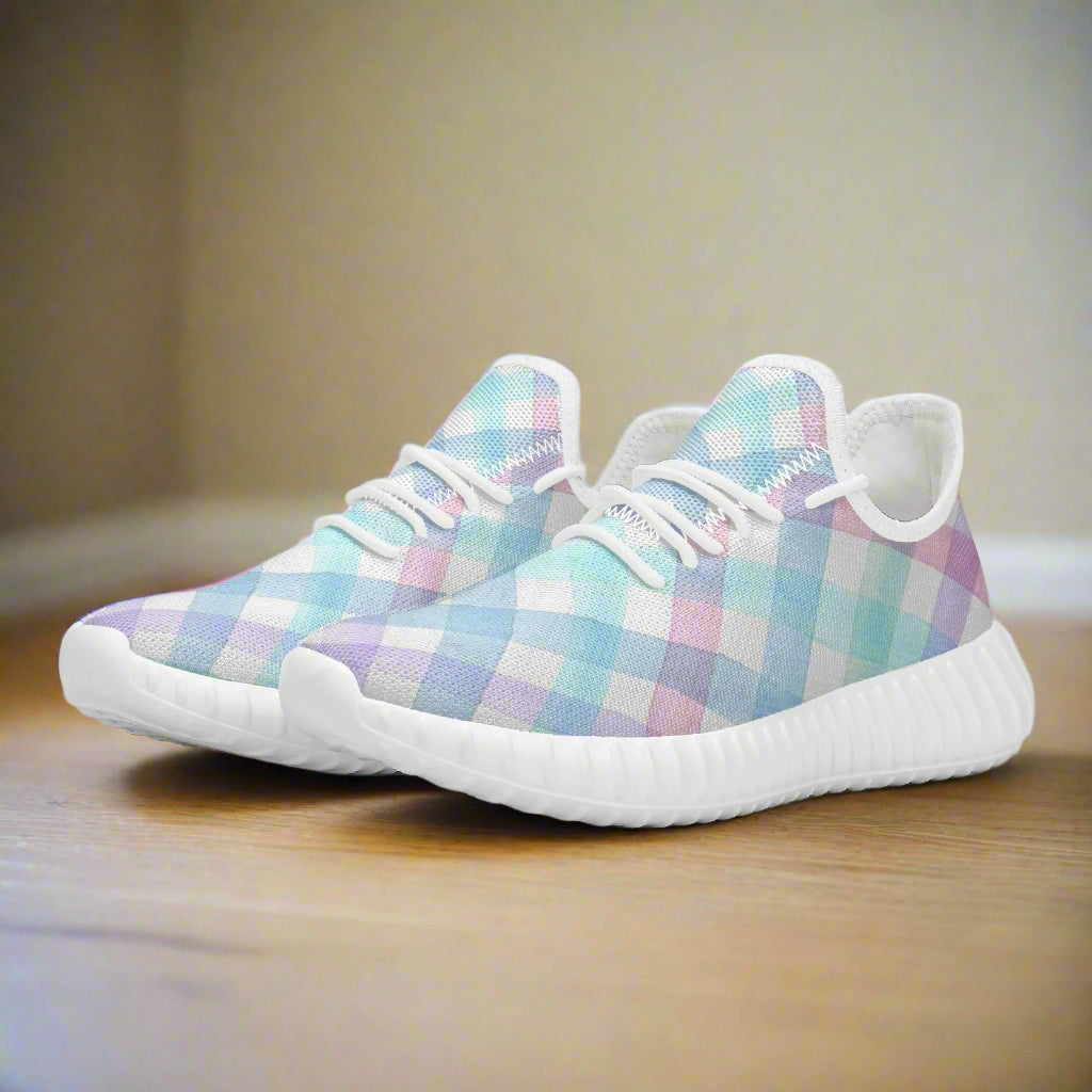 Pastel Gingham Dream Sneakers – Everyday Comfort - Kim’s Signature Beauty & Accessories    