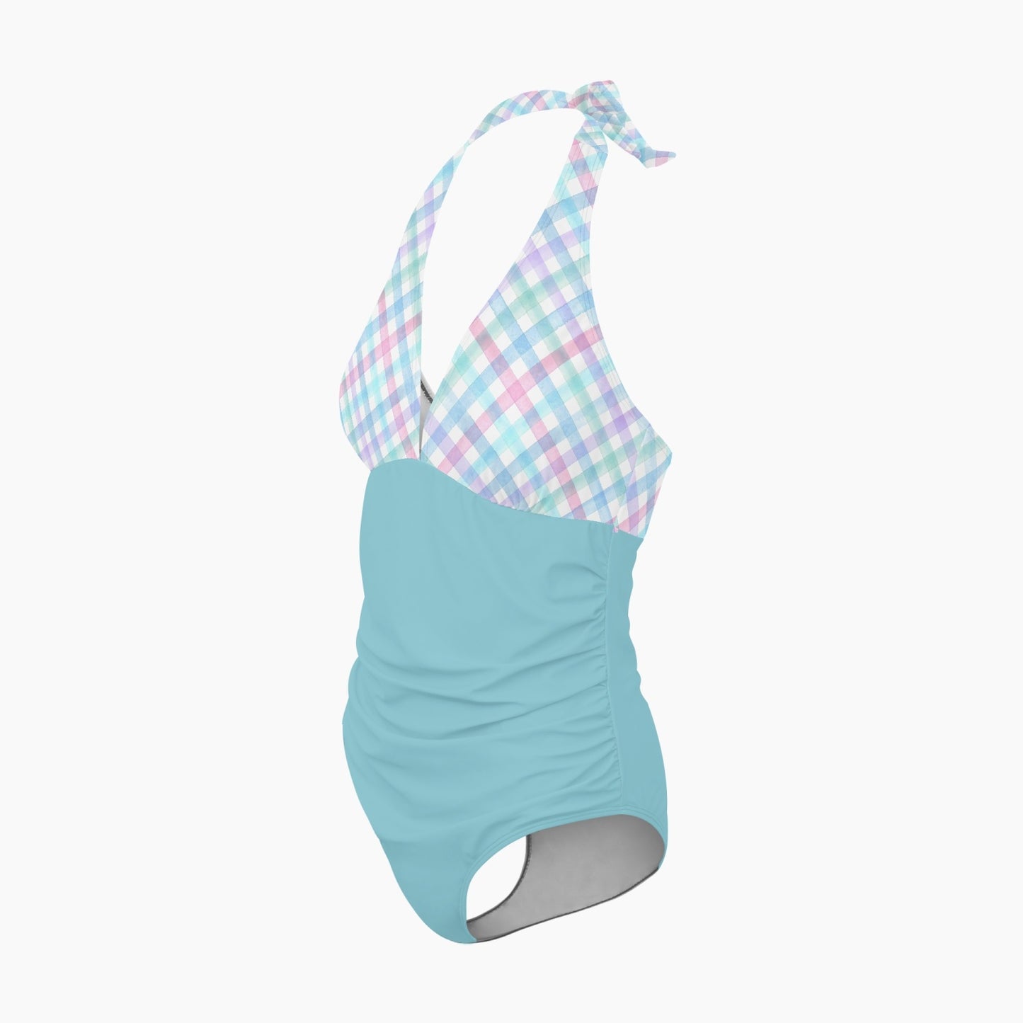 Pastel Plaid | Women's One-Piece Swimsuit - Kim’s Signature Beauty & Accessories    