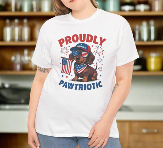 Patriotic Dog | Proudly Pawtriotic, Independence Day Tee - Kim’s Signature Beauty & Accessories    