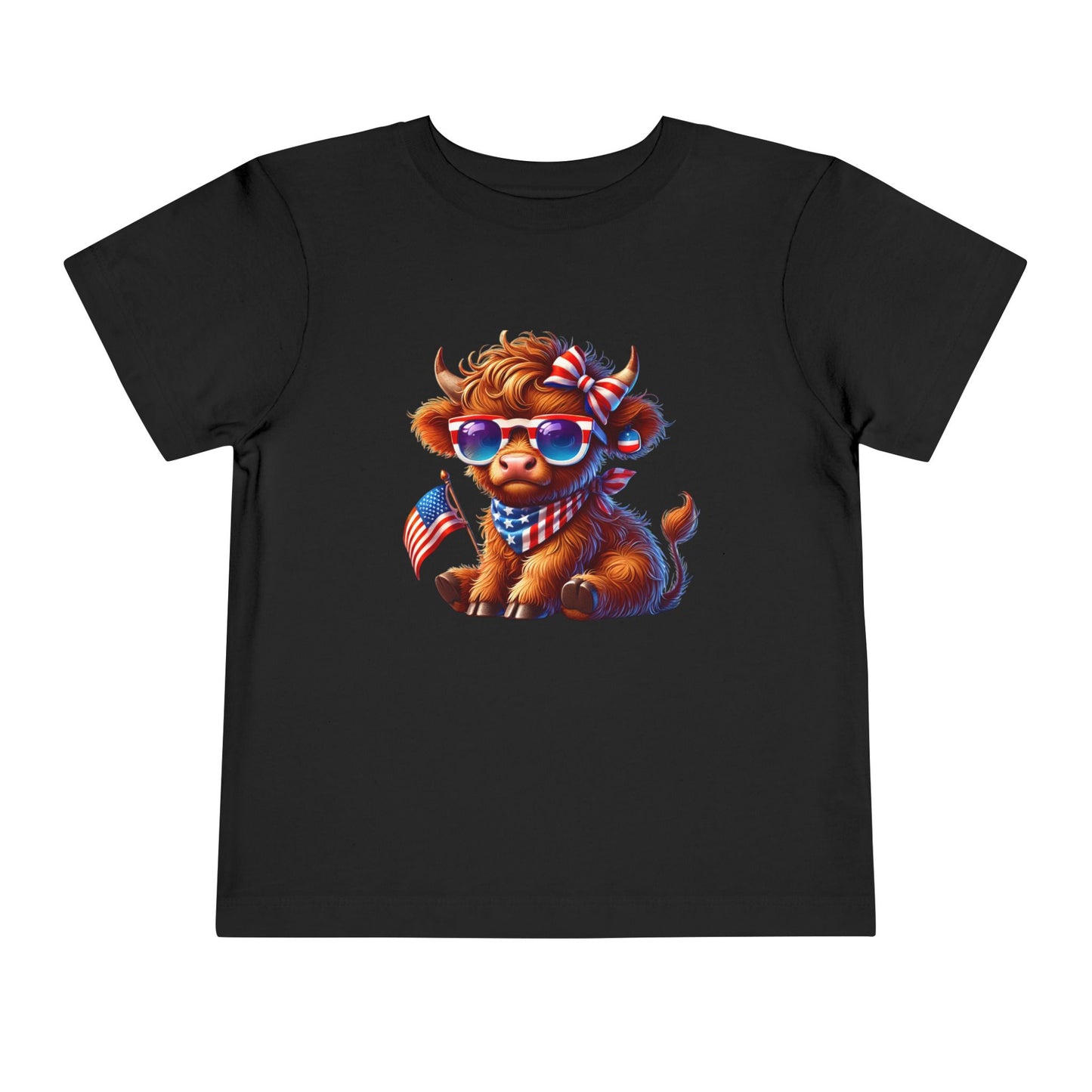 Patriotic Highland Cow Toddler T-Shirt – Cute USA Tee for Little Kids - Kim’s Signature Beauty & Accessories    