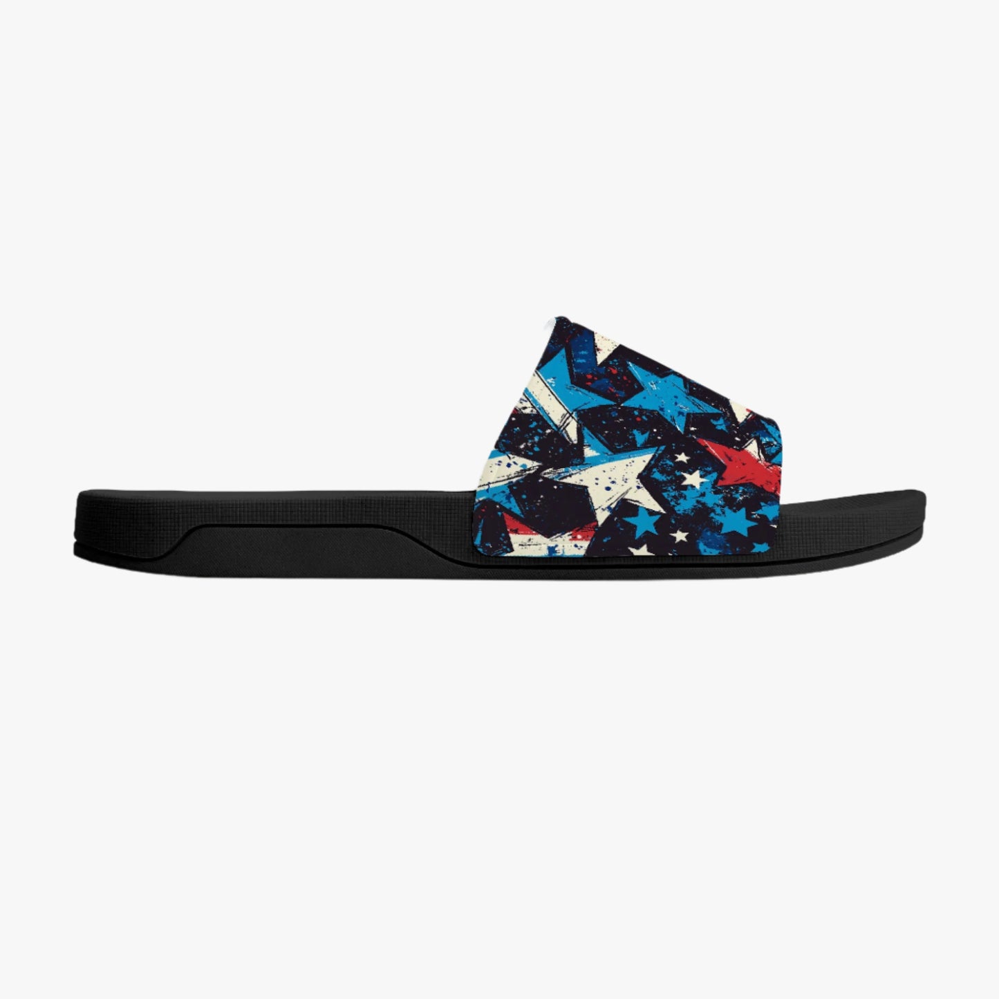 Patriotic Star Slides – Red, White & Blue Comfort Sandals - Kim’s Signature Beauty & Accessories    