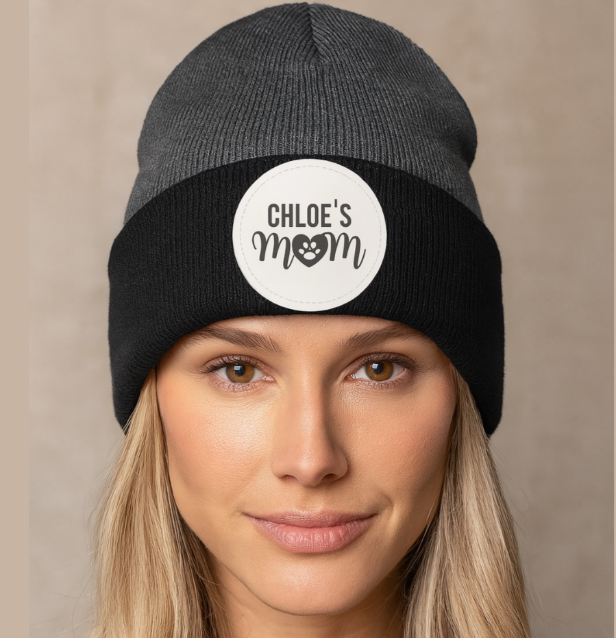Pawfect Dog Mom Knit Beanie -Personalized - Kim’s Signature Beauty & Accessories    