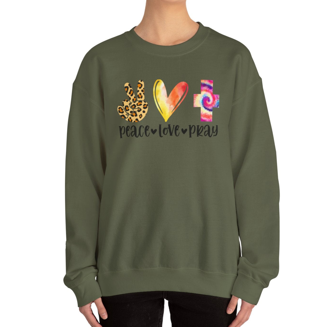 Peace, Love, Pray  Sweatshirt - Kim’s Signature Beauty & Accessories    
