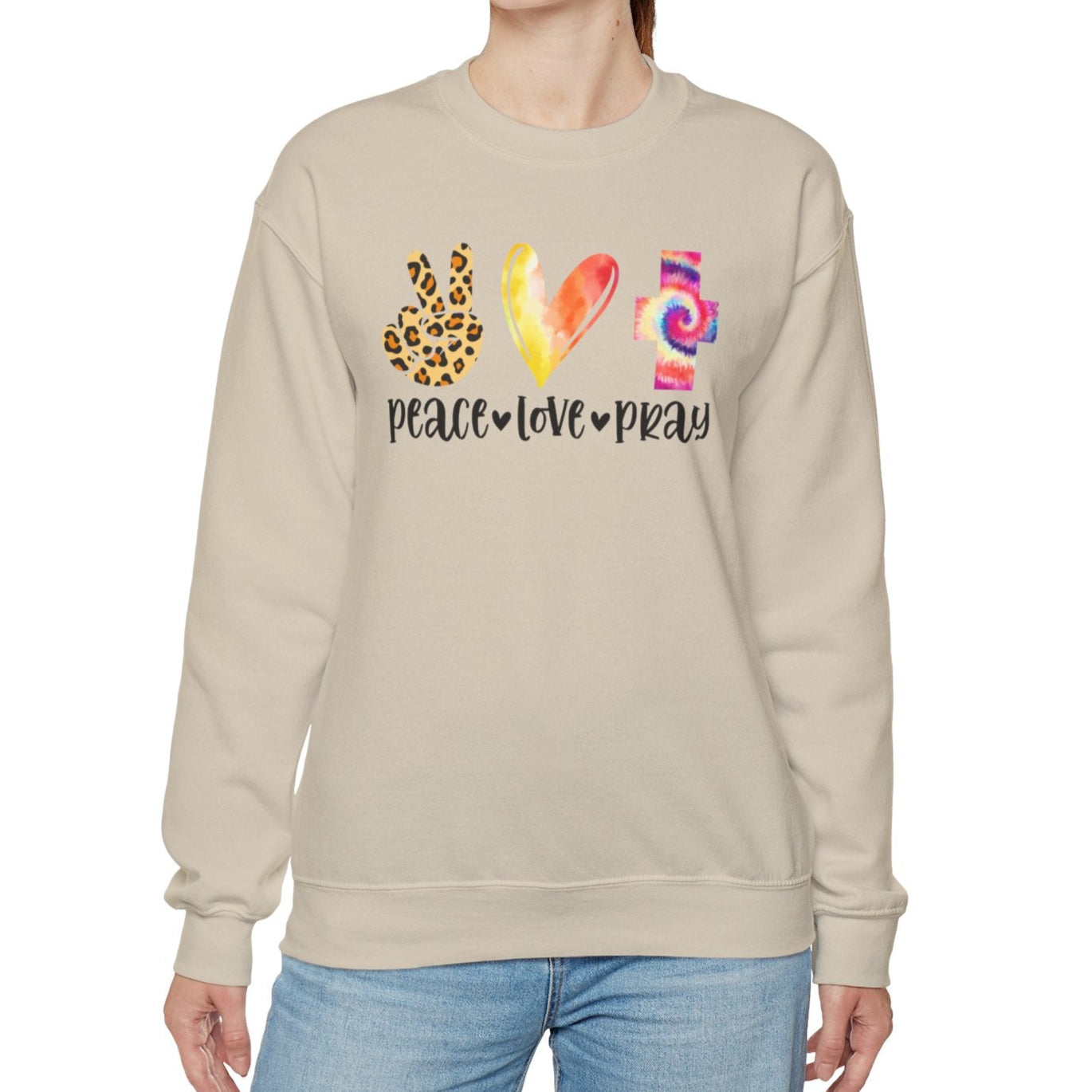 Peace, Love, Pray  Sweatshirt - Kim’s Signature Beauty & Accessories    