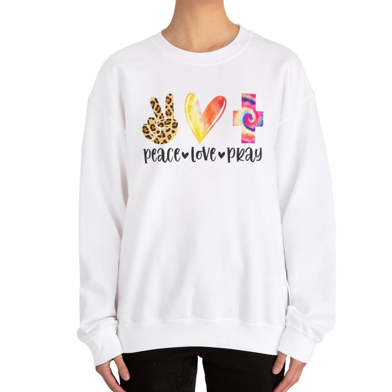 Peace, Love, Pray  Sweatshirt - Kim’s Signature Beauty & Accessories    