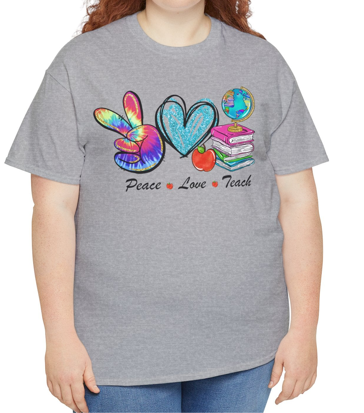 Peace, Love, Teach | Cotton Tee - Kim’s Signature Beauty & Accessories    