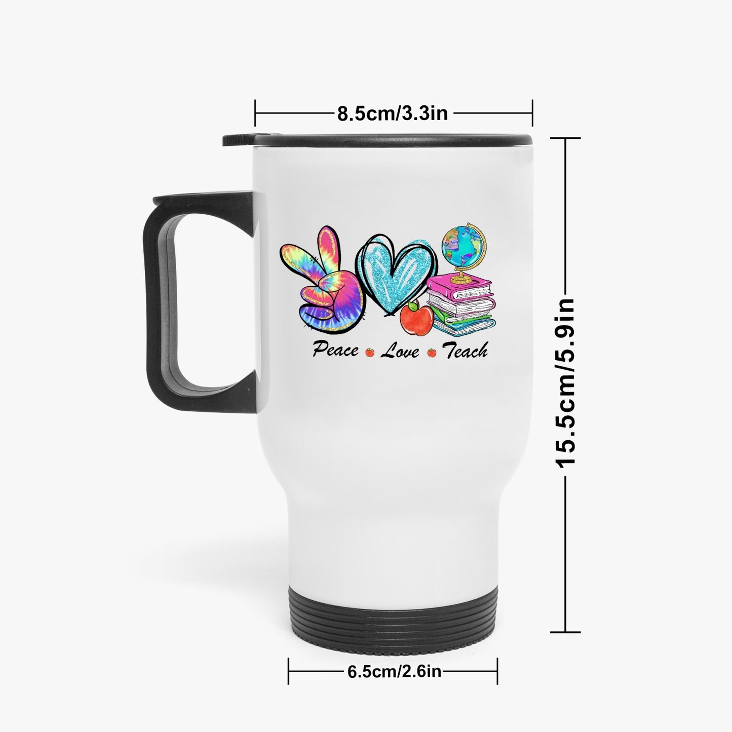 Peace, Love, Teach, Tumbler - Kim’s Signature Beauty & Accessories    