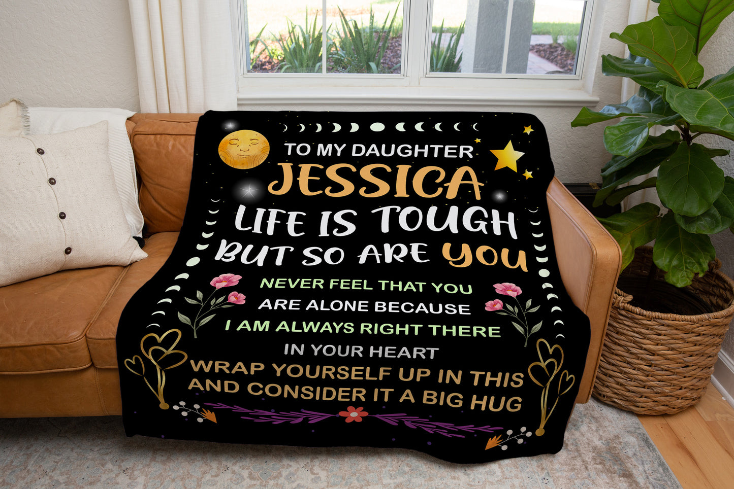 Personalize Daughter, Life is Tough Blanket - Kim’s Signature Beauty & Accessories    