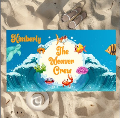 Personalized Beach Towels –  Family Name  or Beach Vibes - Kim’s Signature Beauty & Accessories