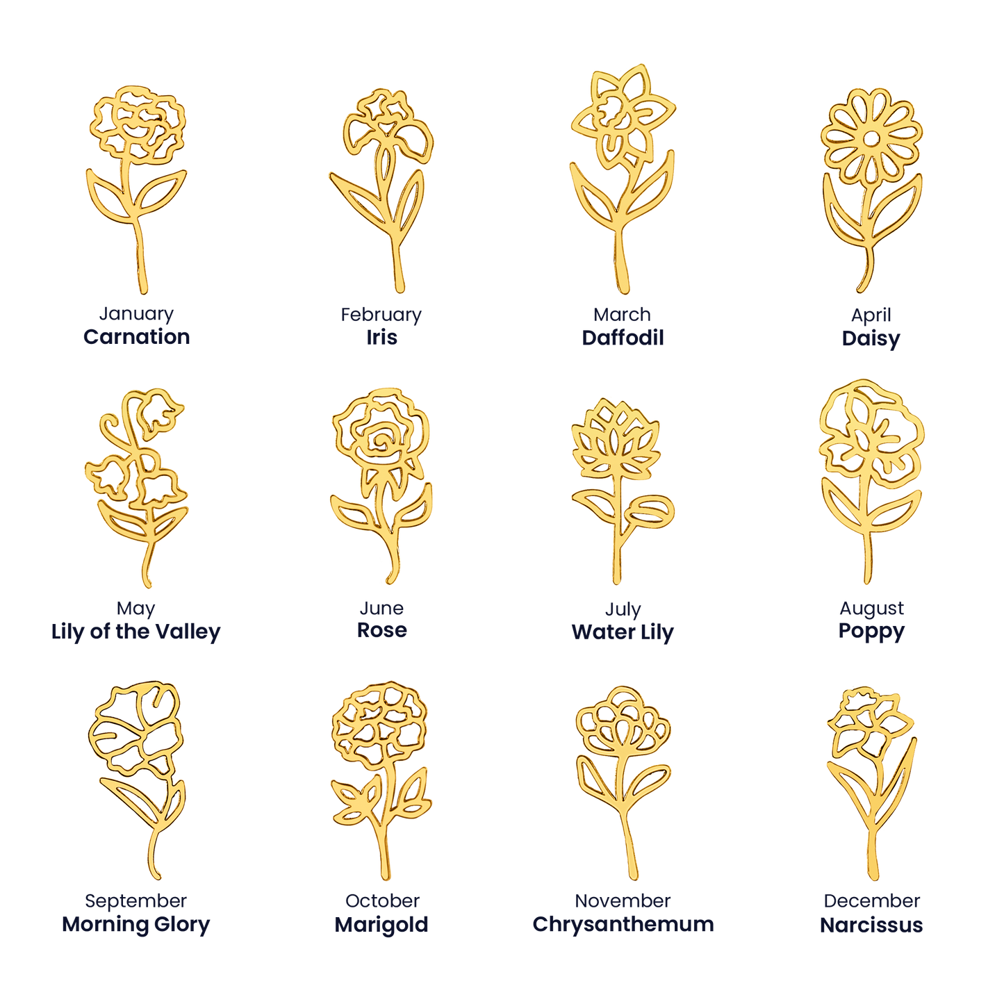 Personalized Daughter- Birth Flower Necklace - Kim’s Signature Beauty & Accessories    