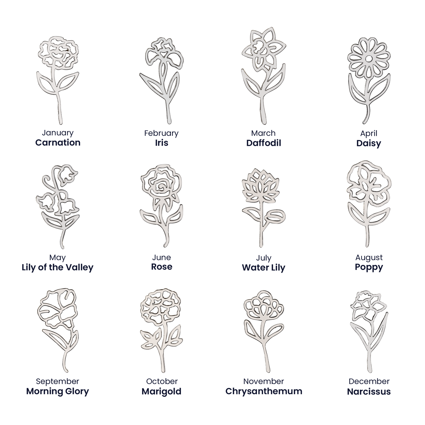 Personalized Daughter- Birth Flower Necklace - Kim’s Signature Beauty & Accessories    