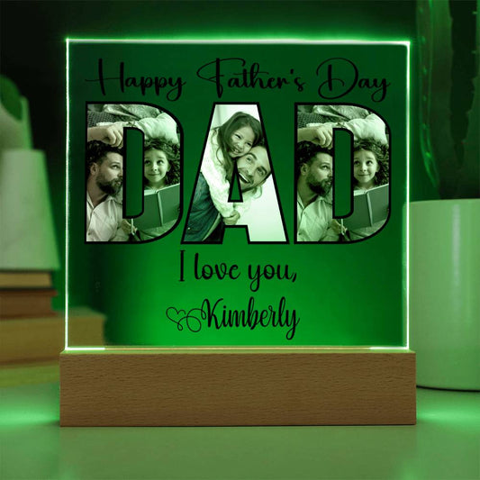 Personalized Father’s Day LED Acrylic Plaque – Photo & Name Custom Gift for Dad - Kim’s Signature Beauty & Accessories    