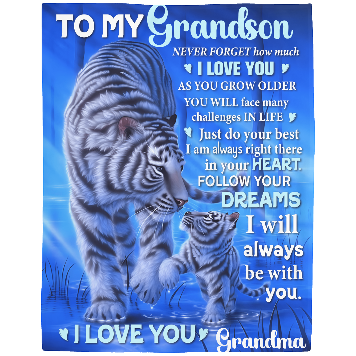 Personalized Grandson Plush Fleece Blanket - Kim’s Signature Beauty & Accessories    