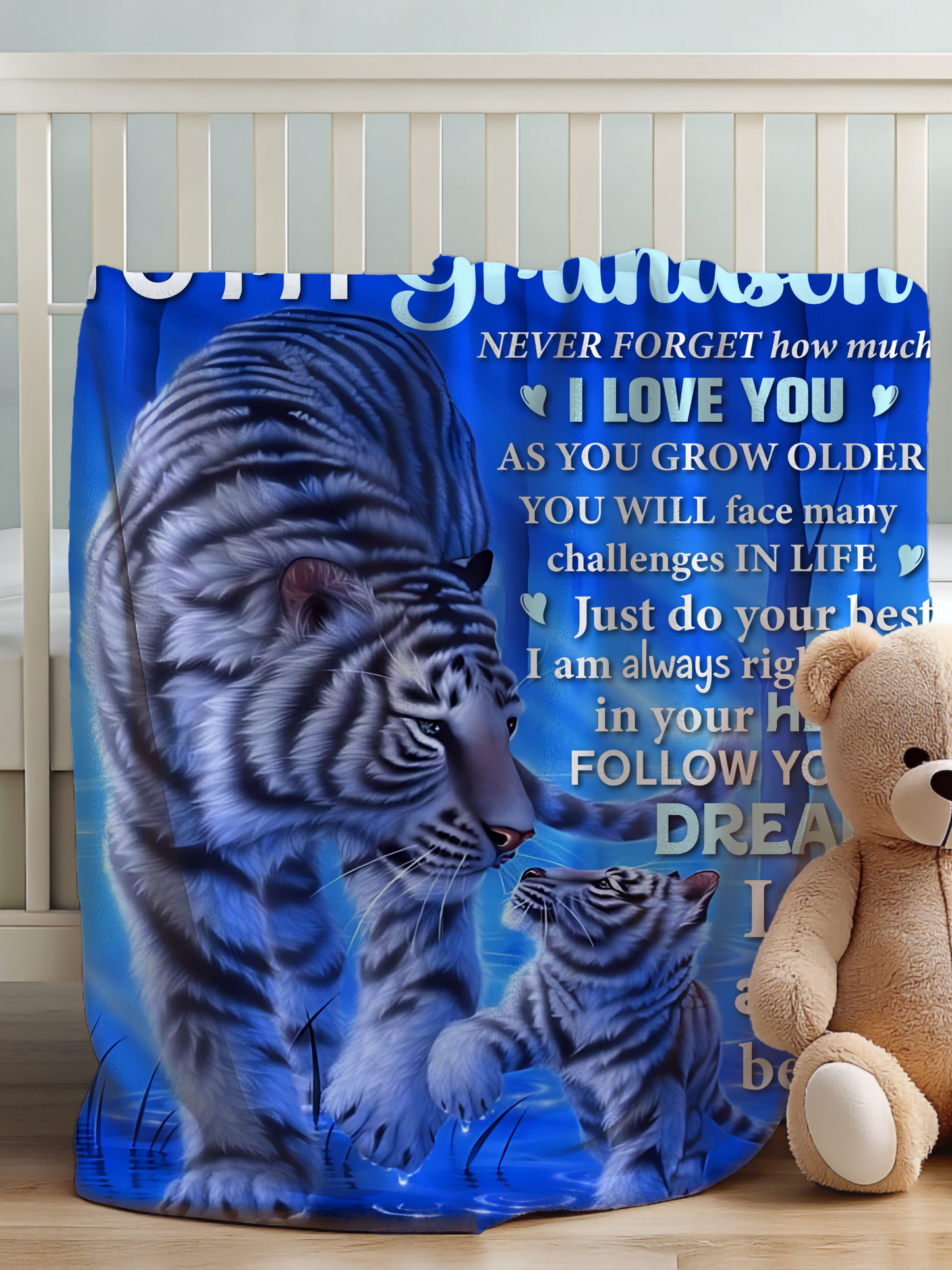 Personalized Grandson Plush Fleece Blanket - Kim’s Signature Beauty & Accessories    