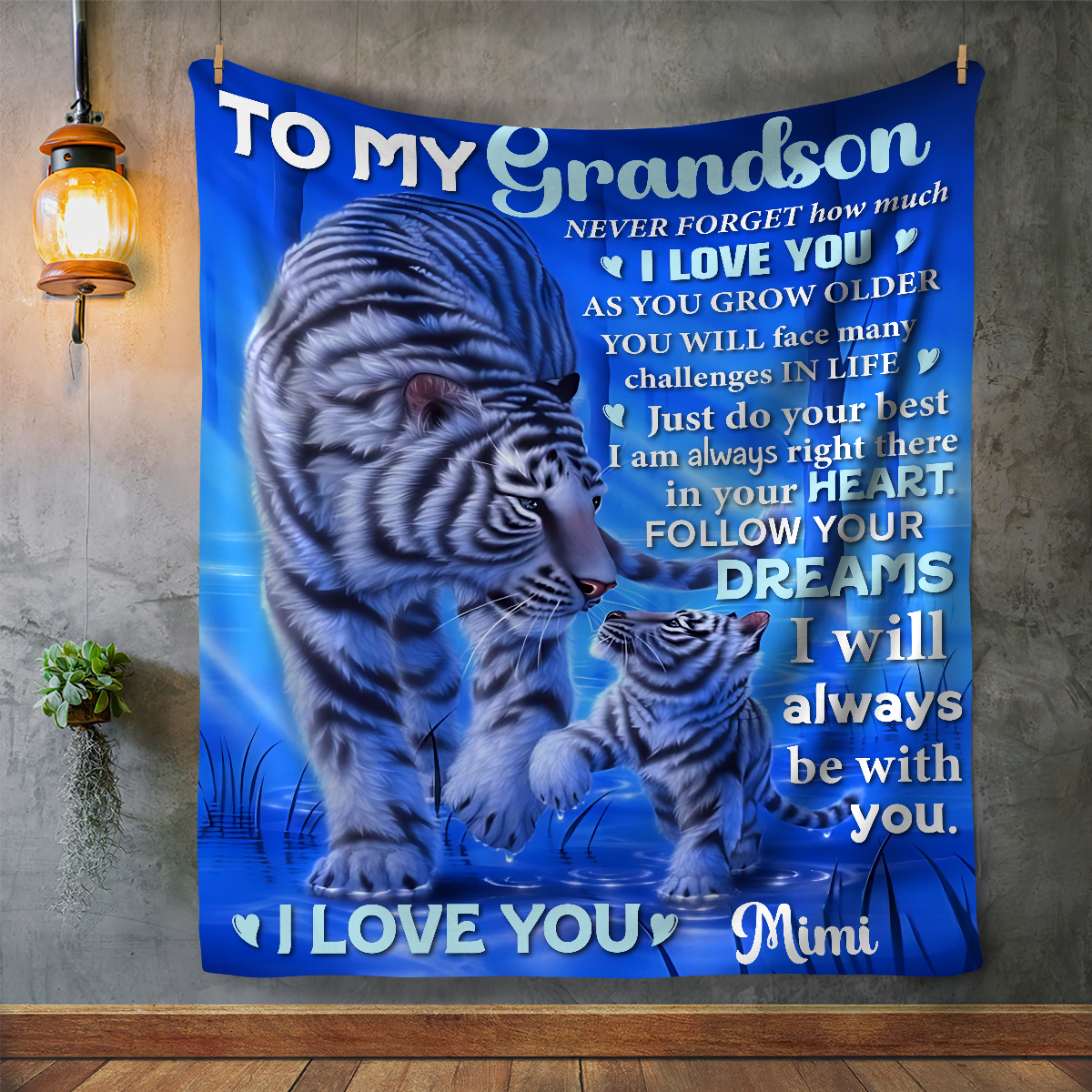 Personalized Grandson Plush Fleece Blanket - Kim’s Signature Beauty & Accessories    