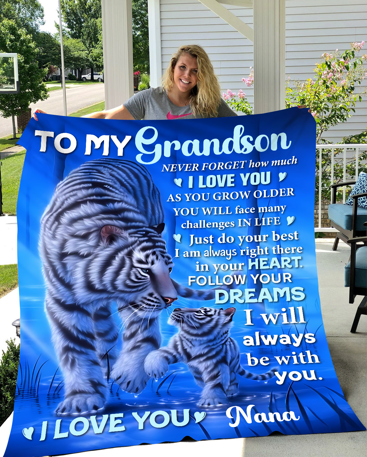 Personalized Grandson Plush Fleece Blanket - Kim’s Signature Beauty & Accessories    