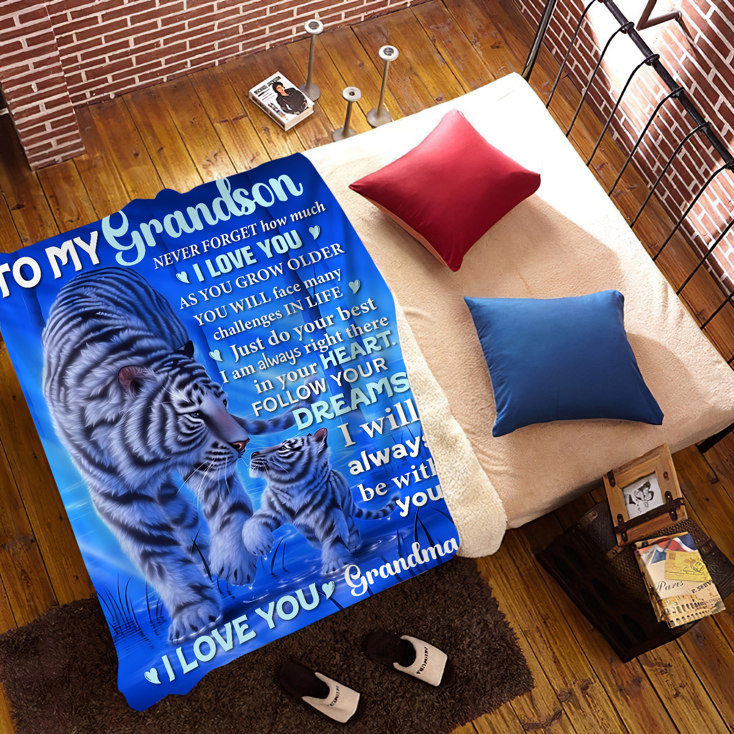 Personalized Grandson Plush Fleece Blanket - Kim’s Signature Beauty & Accessories    