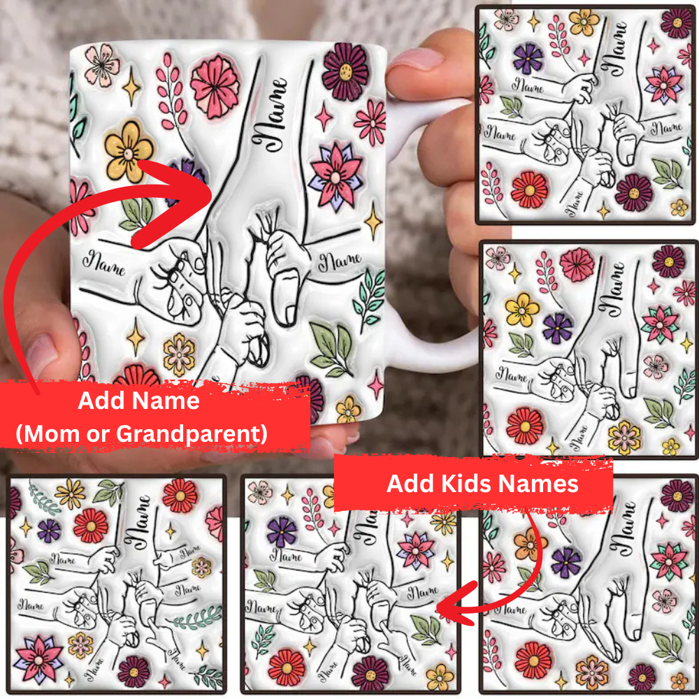 Personalized Handholding Mug for Mom, Mimi, Nana & More - Kim’s Signature Beauty & Accessories    