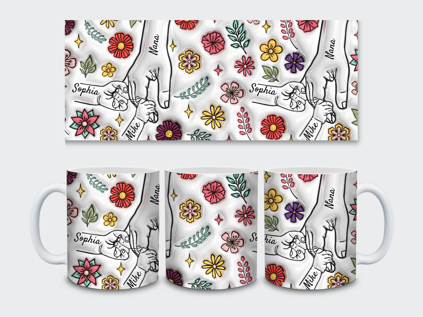 Personalized Handholding Mug for Mom, Mimi, Nana & More - Kim’s Signature Beauty & Accessories    