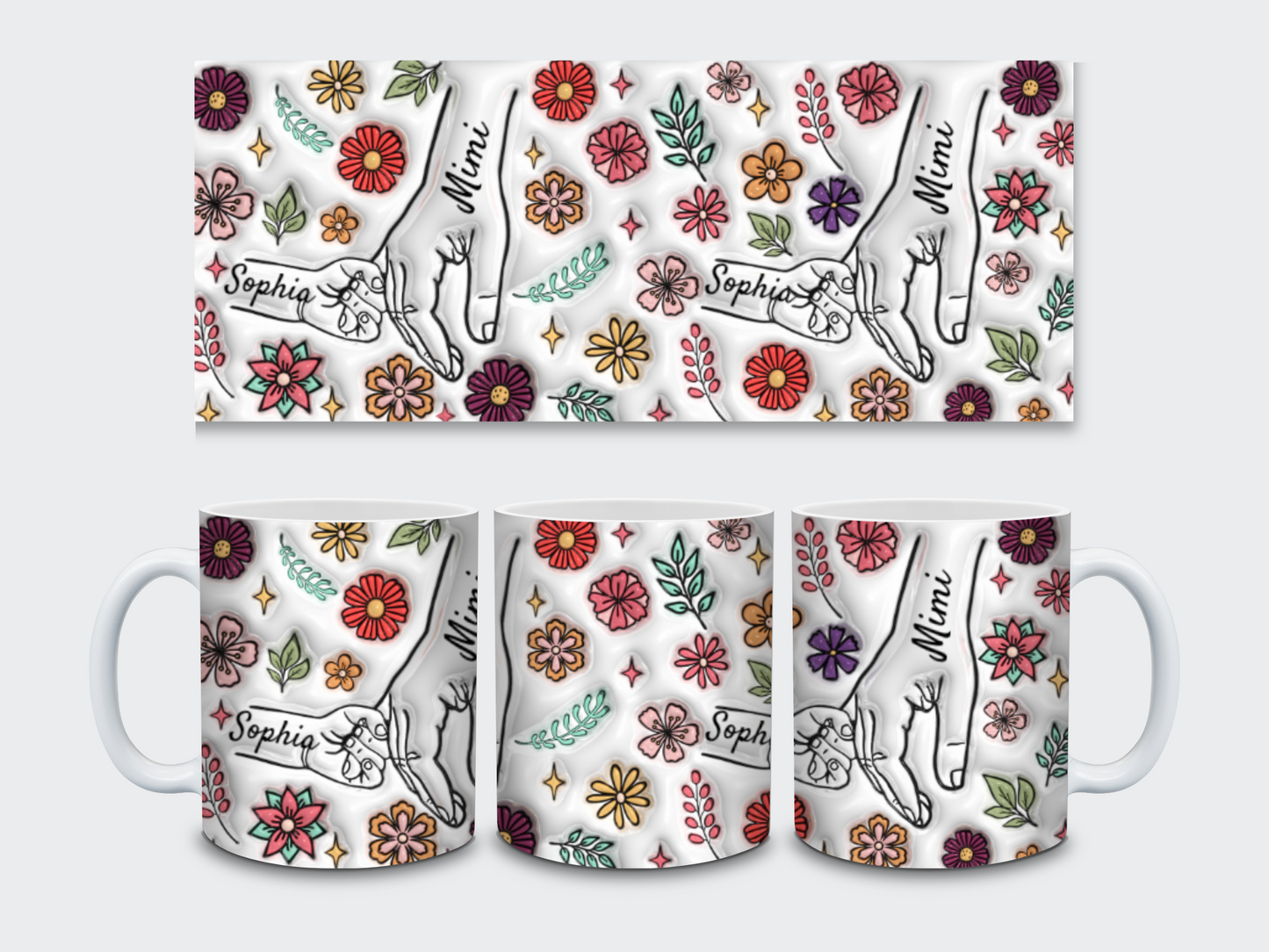 Personalized Handholding Mug for Mom, Mimi, Nana & More - Kim’s Signature Beauty & Accessories    