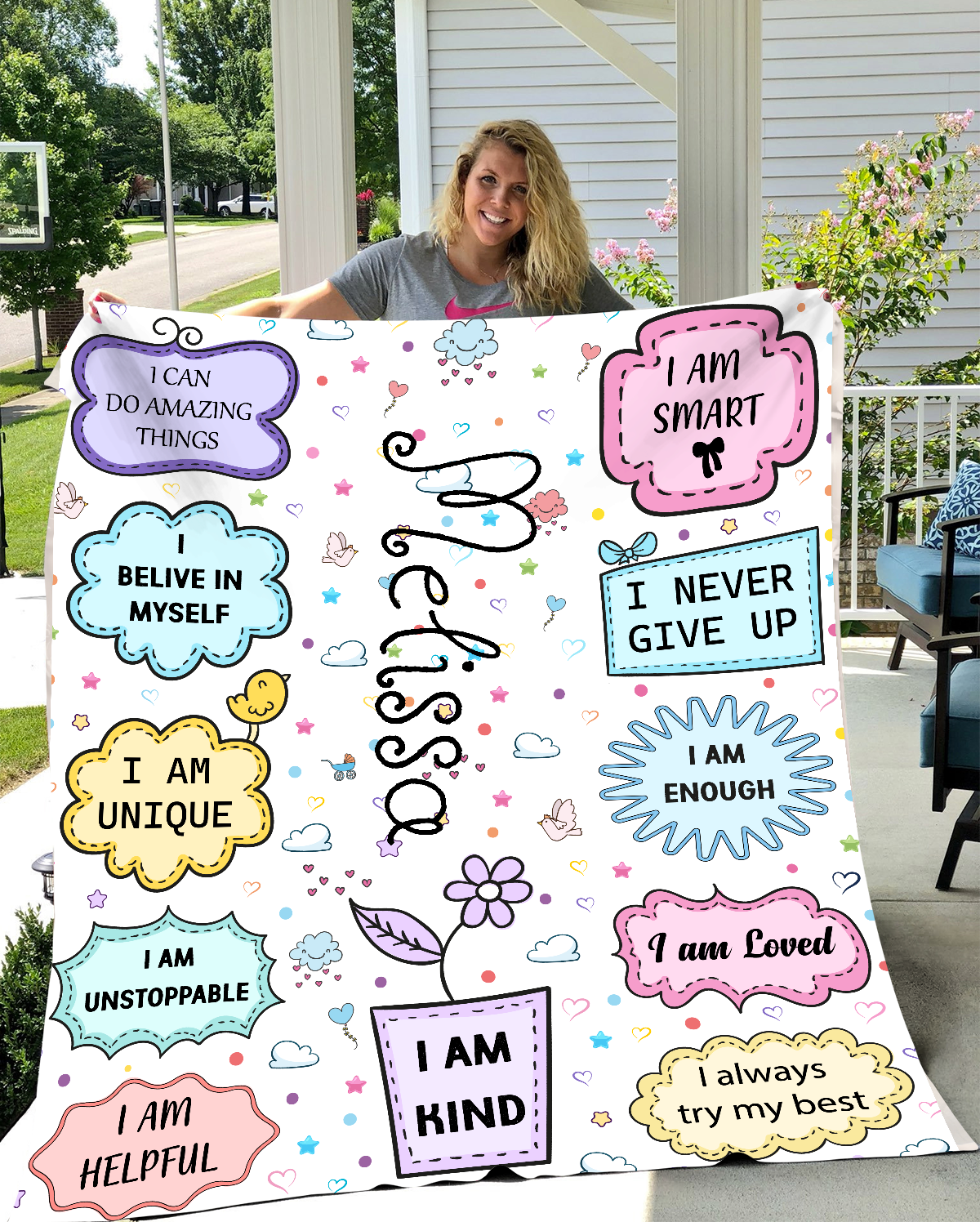 Personalized I Am kind Blanket - Kim’s Signature Beauty & Accessories    