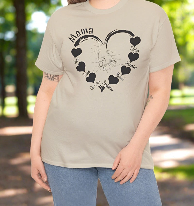 Personalized Mama-Child Heart Tee - Kim’s Signature Beauty & Accessories    