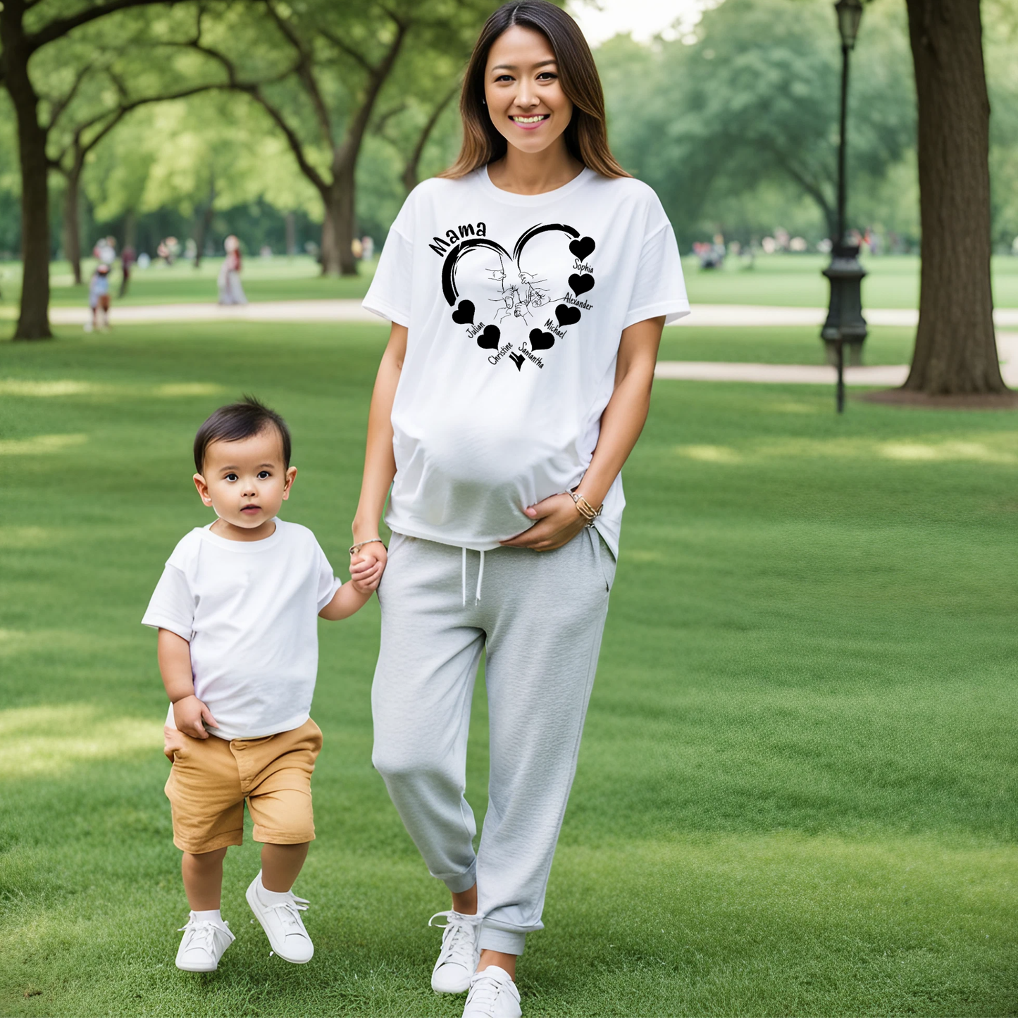 Personalized Mama-Child Heart Tee - Kim’s Signature Beauty & Accessories    