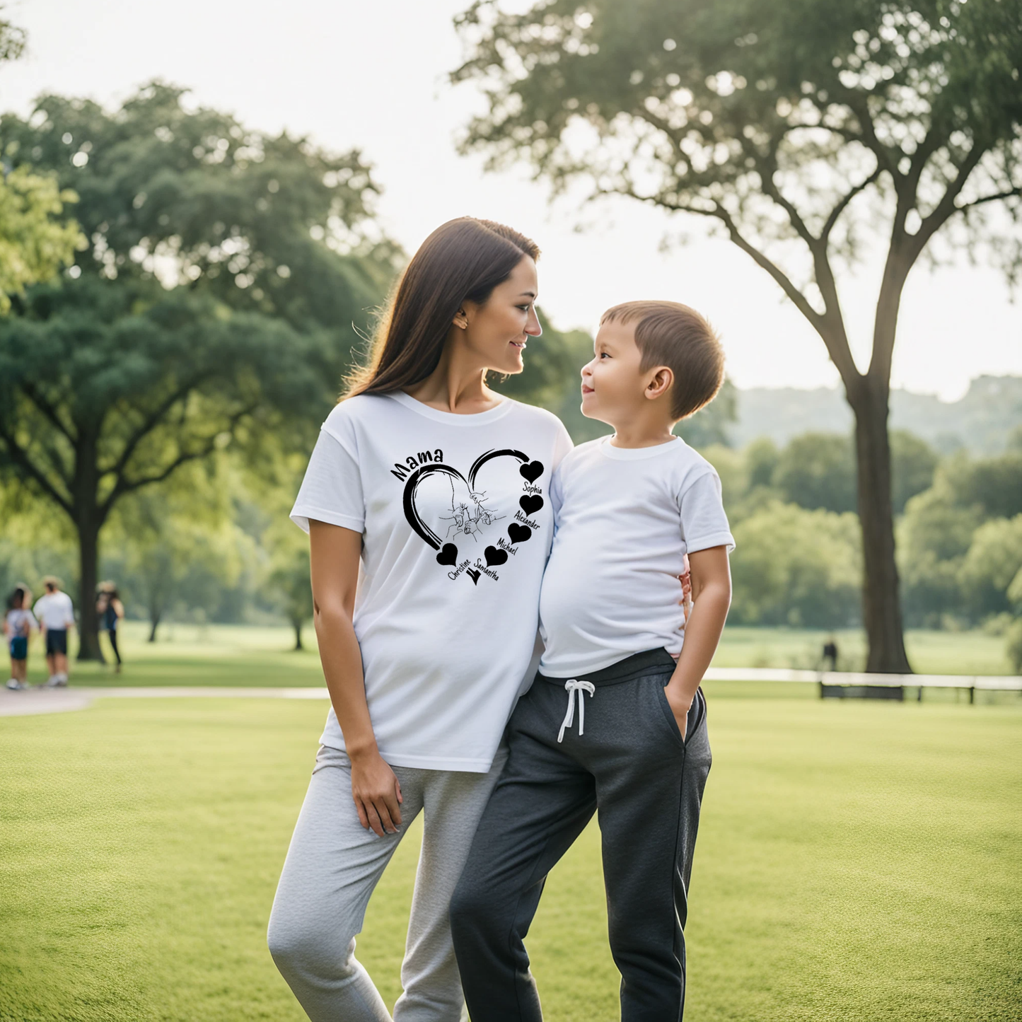 Personalized Mama-Child Heart Tee - Kim’s Signature Beauty & Accessories    