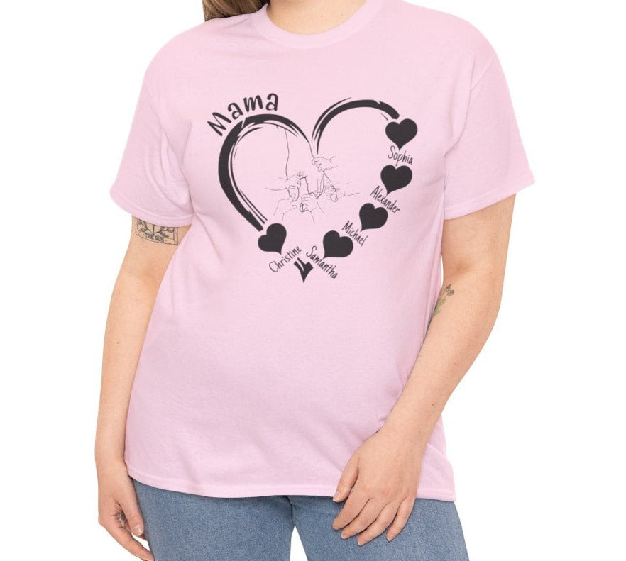 Personalized Mama-Child Heart Tee - Kim’s Signature Beauty & Accessories    