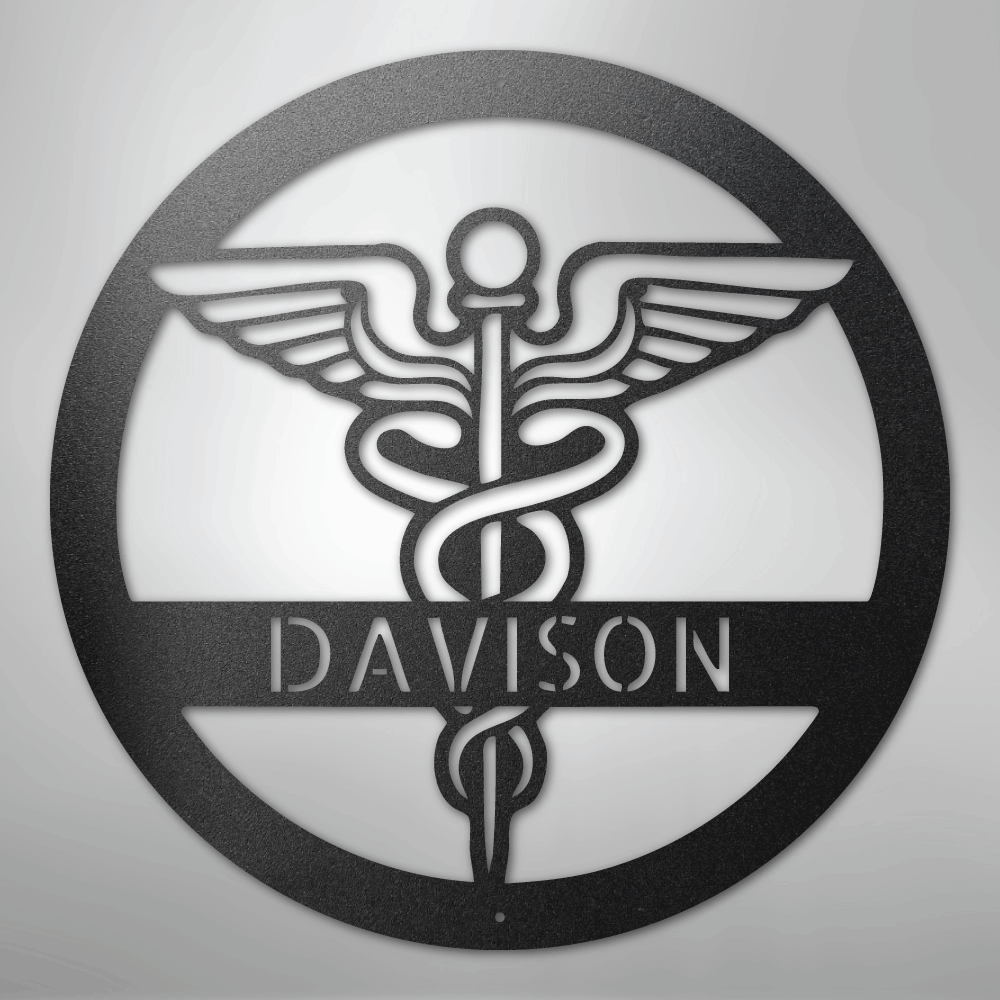 Personalized Nurse Monogram - Steel Sign - Kim’s Signature Beauty & Accessories