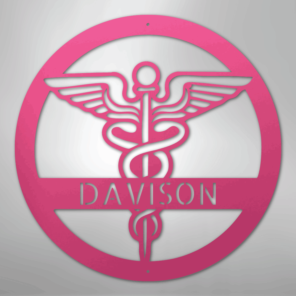 Personalized Nurse Monogram - Steel Sign - Kim’s Signature Beauty & Accessories
