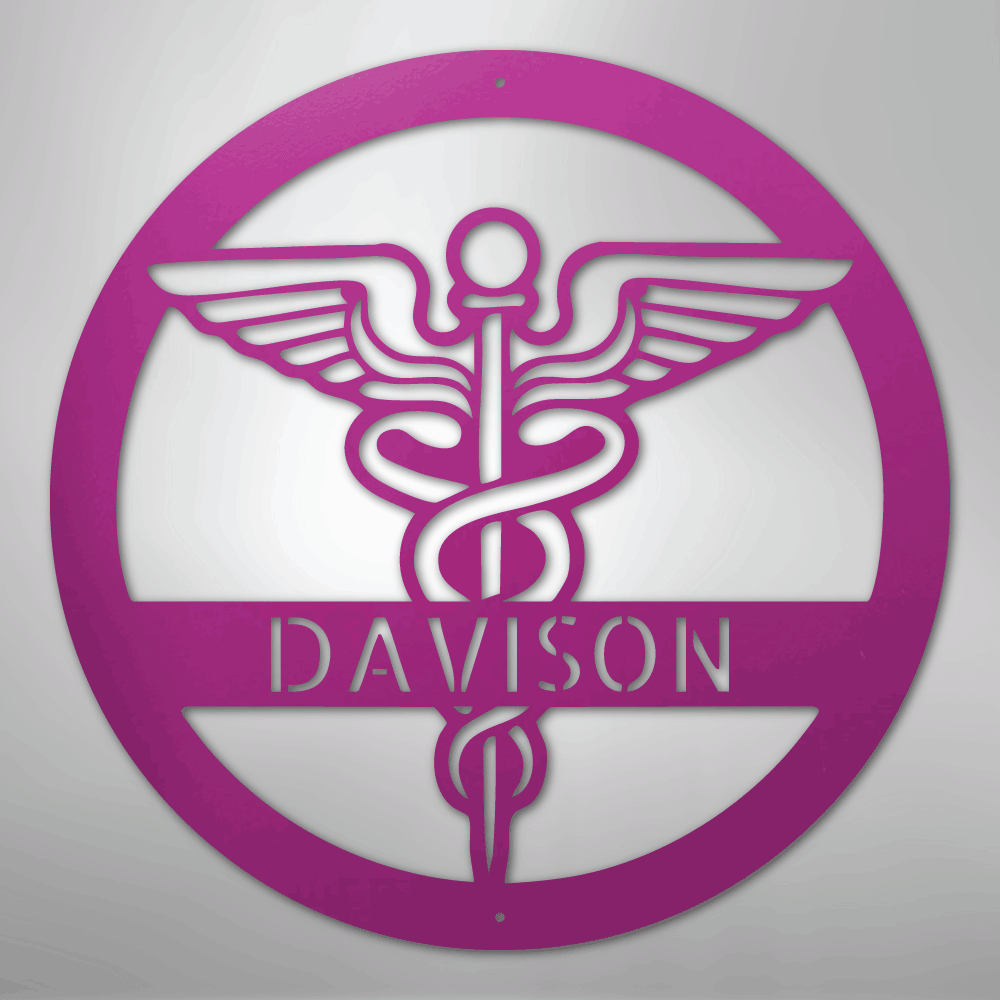 Personalized Nurse Monogram - Steel Sign - Kim’s Signature Beauty & Accessories