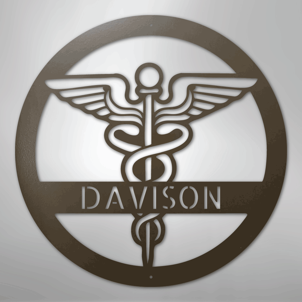 Personalized Nurse Monogram - Steel Sign - Kim’s Signature Beauty & Accessories