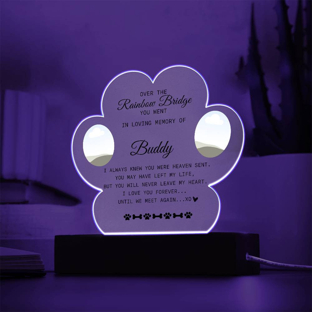 Pet Memorial | Acrylic Paw Print Plaque - Kim’s Signature Beauty & Accessories    