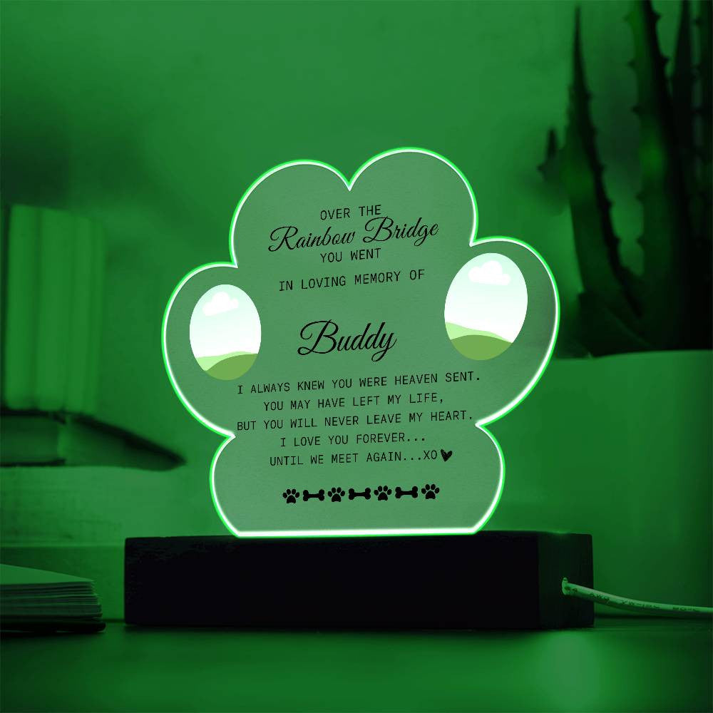 Pet Memorial | Acrylic Paw Print Plaque - Kim’s Signature Beauty & Accessories    