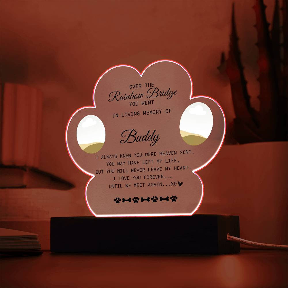 Pet Memorial | Acrylic Paw Print Plaque - Kim’s Signature Beauty & Accessories    