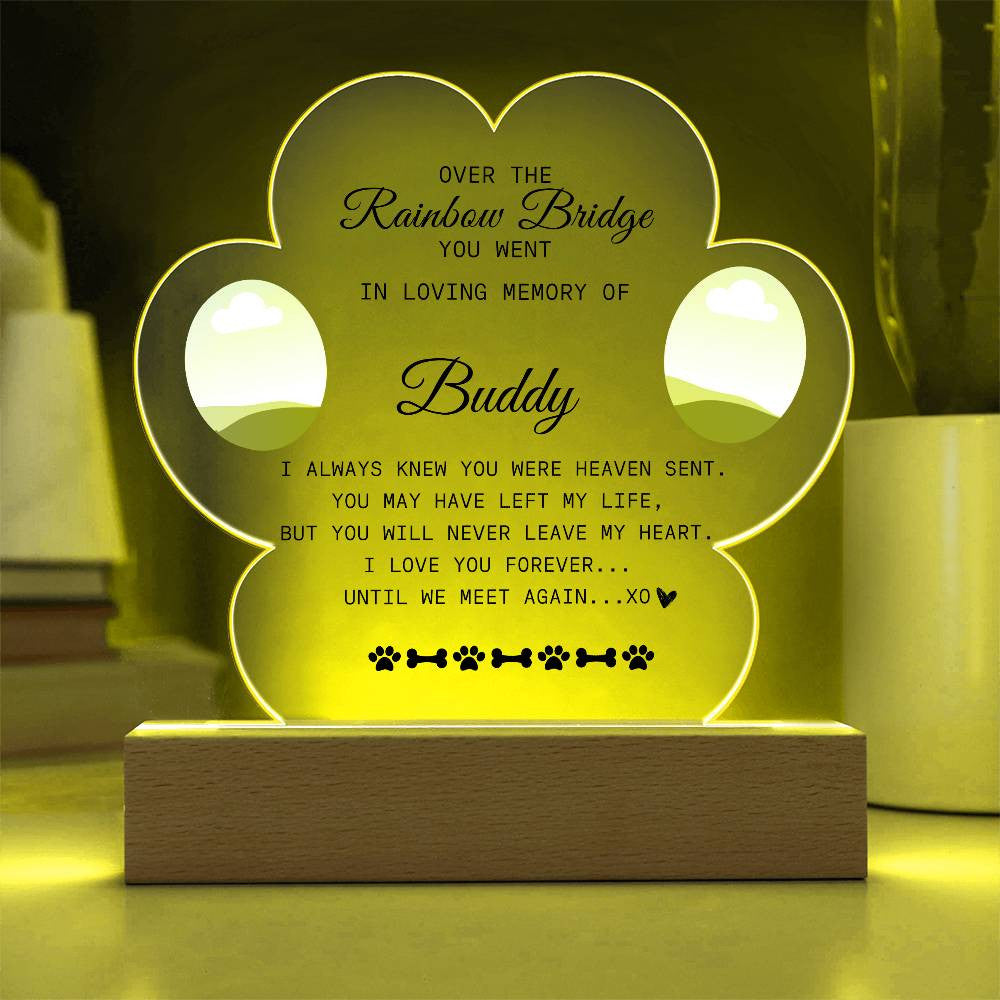 Pet Memorial | Acrylic Paw Print Plaque - Kim’s Signature Beauty & Accessories    