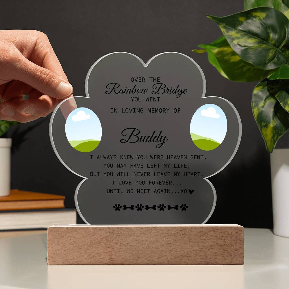 Pet Memorial | Acrylic Paw Print Plaque - Kim’s Signature Beauty & Accessories    