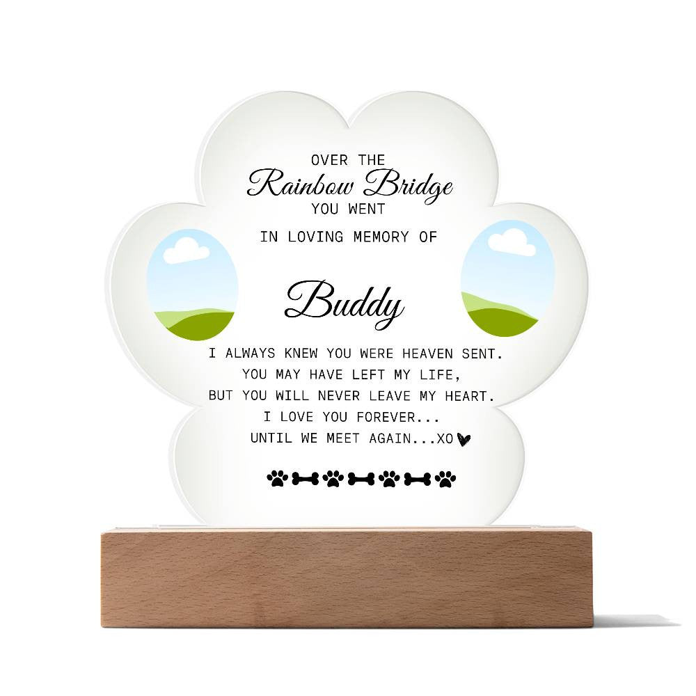 Pet Memorial | Acrylic Paw Print Plaque - Kim’s Signature Beauty & Accessories    