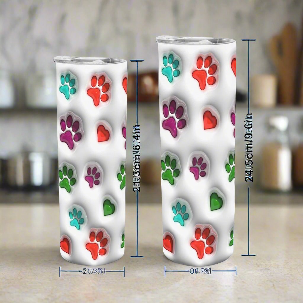 Pet Paws 3D Skinny Tumbler - Kim’s Signature Beauty & Accessories    