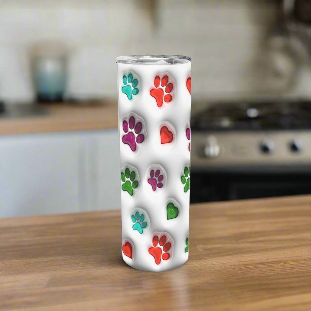 Pet Paws 3D Skinny Tumbler - Kim’s Signature Beauty & Accessories    