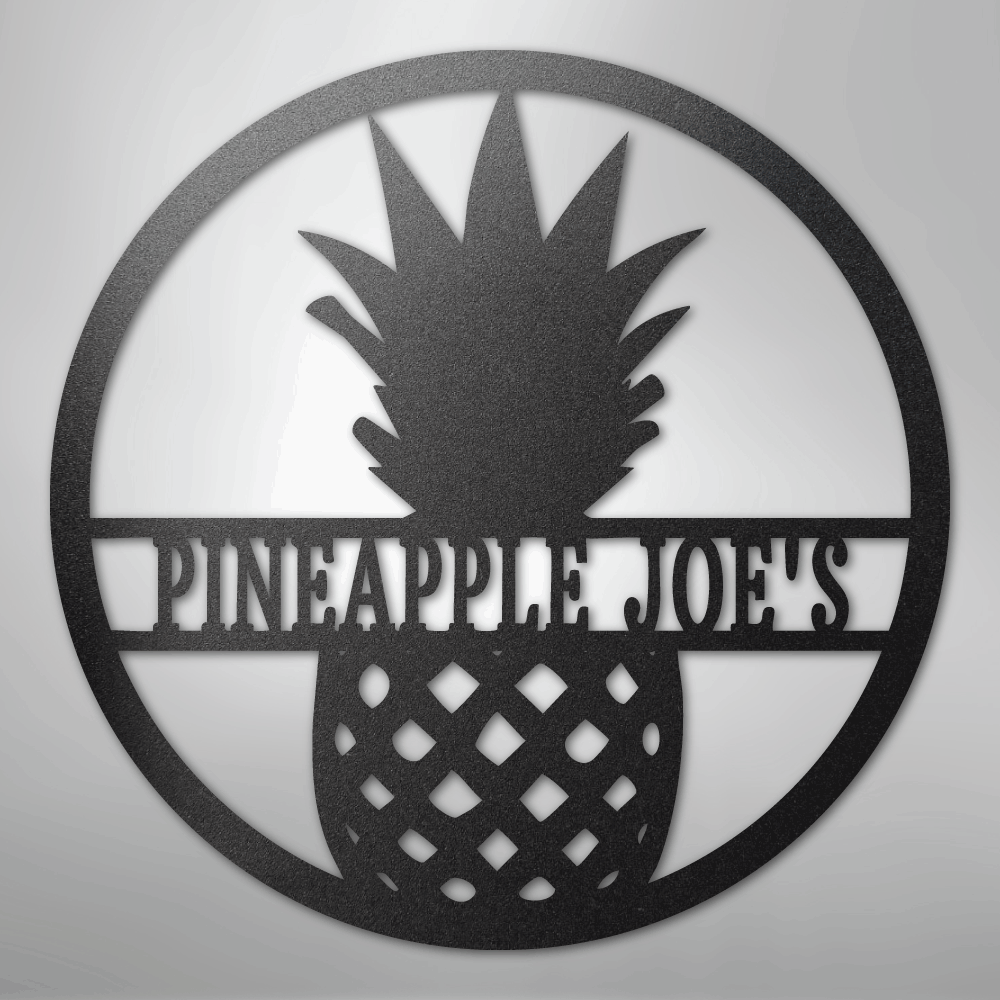 Pineapple Monogram - Steel Sign - Kim’s Signature Beauty & Accessories